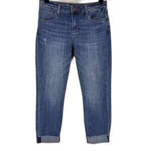 KUT From The Kloth Amy Crop Straight Leg Jeans Womens 4 Distressed